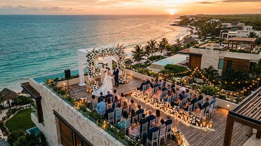 Bodas — fotografía aérea 7 en Cancún