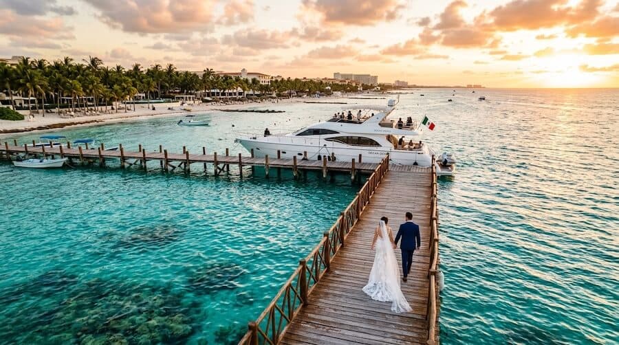 Bodas — fotografía aérea 8 en Cancún