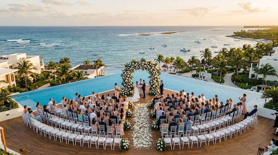 Bodas — fotografía aérea 9 en Cancún
